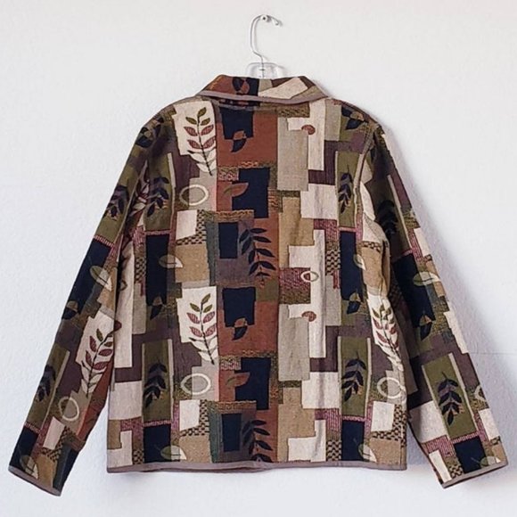 Women's Vintage Needlepoint Jacket | Botanical | L - Picture 2 of 8